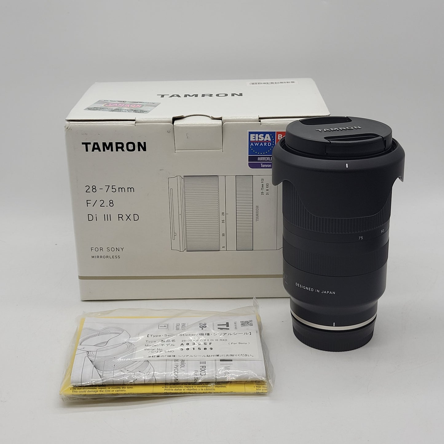 Tamron A036 28-75mm f/2.8 Di III RXD For Sony E-Mount Zoom Lens
