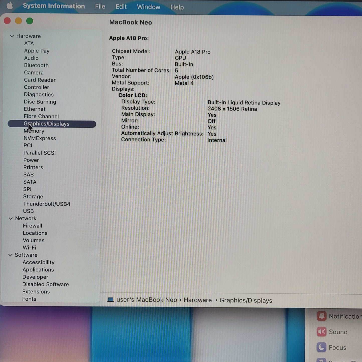 2026 Apple MacBook Neo 13" A18 Pro 5C GPU 4.0GHz 8GB RAM 512GB SSD MHFG4LL/A