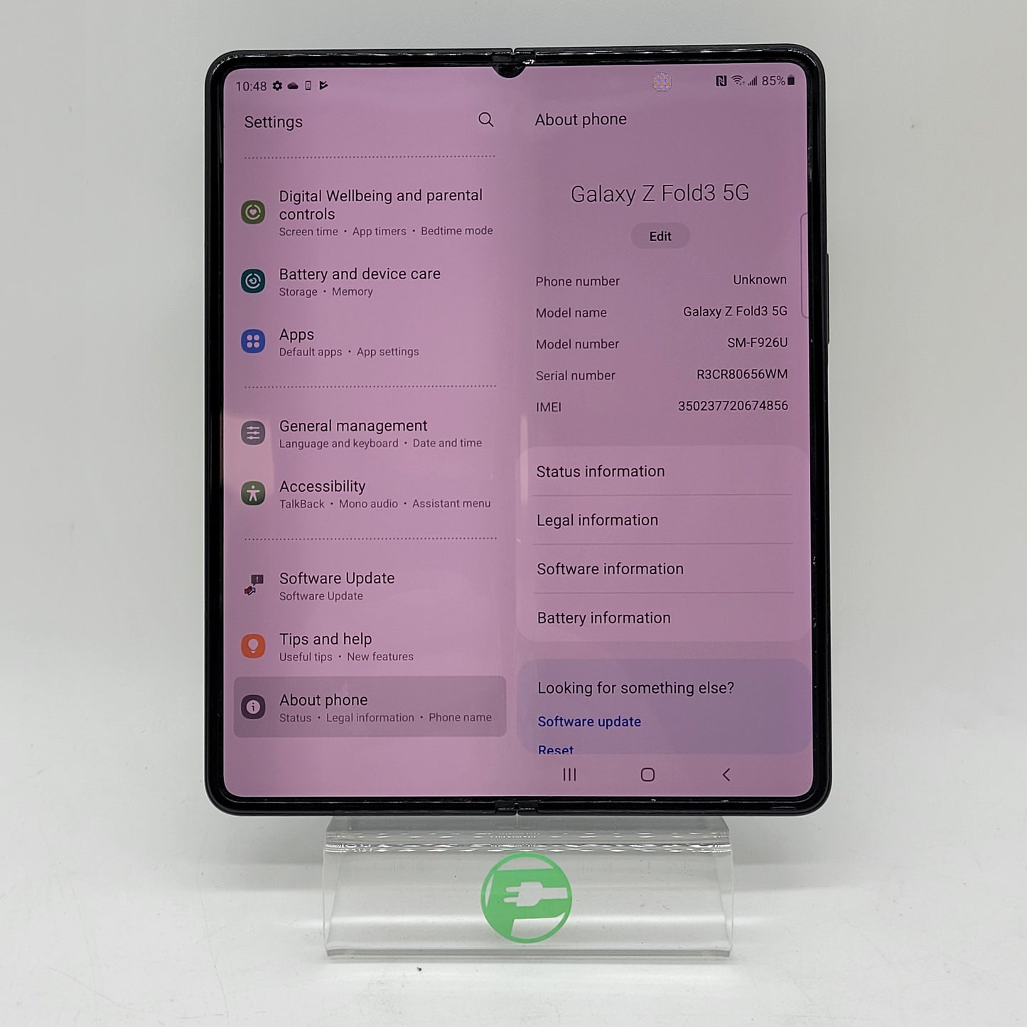 Unlocked Samsung Galaxy Z Fold3 5G 12GB RAM 256GB SM-F926U Absolute Black