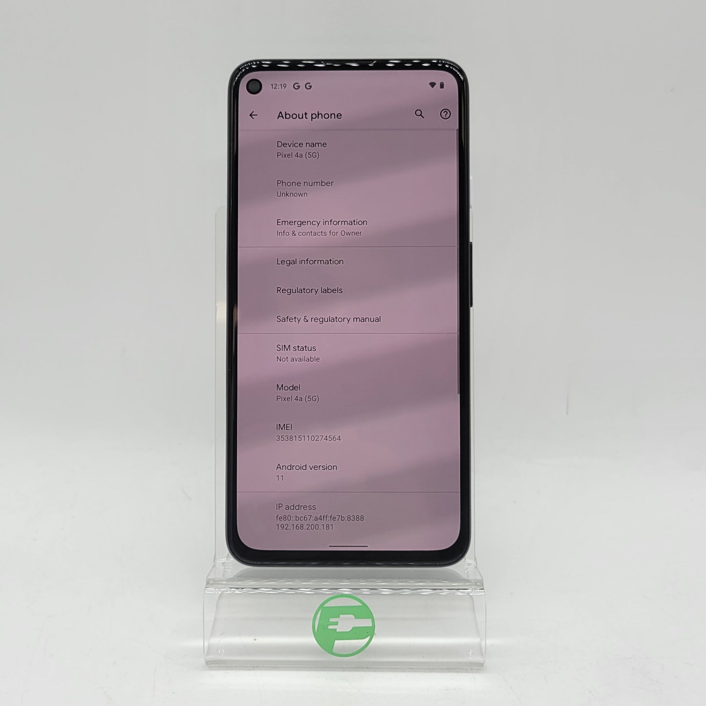 Unlocked Google Pixel 4a 128GB Black G6QU3