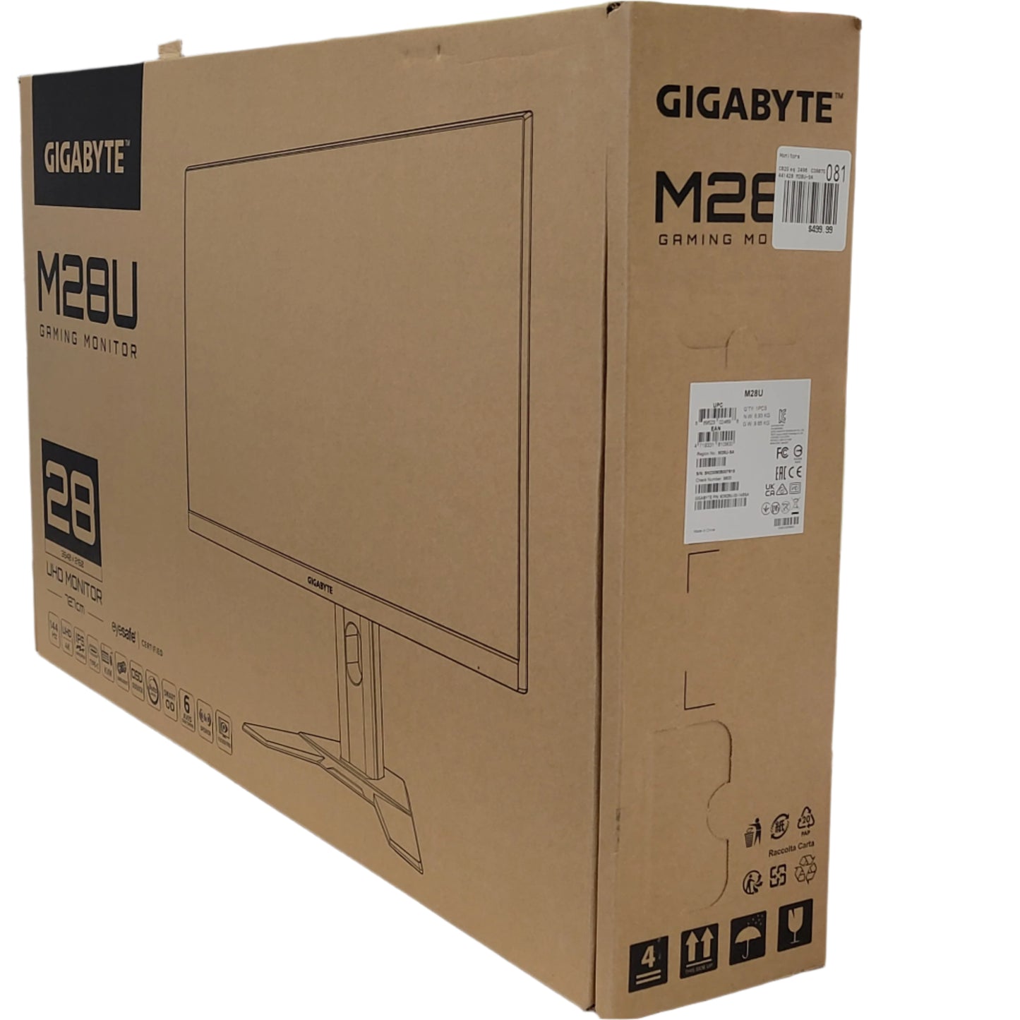 Gigabyte 28" M28U-SA 4K UHD IPS 144Hz LCD Monitor