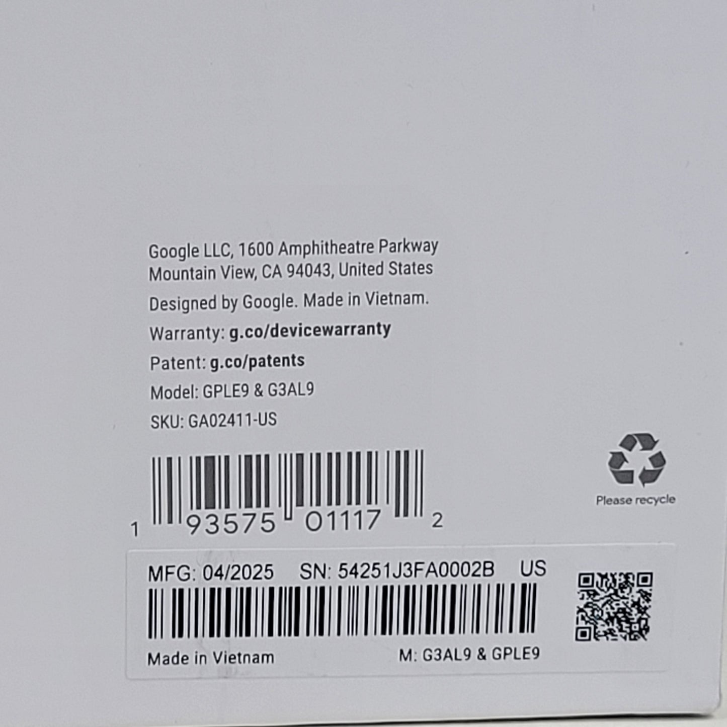 New Google Nest Cam With Floodlight Outdoor Camera White GPLE9