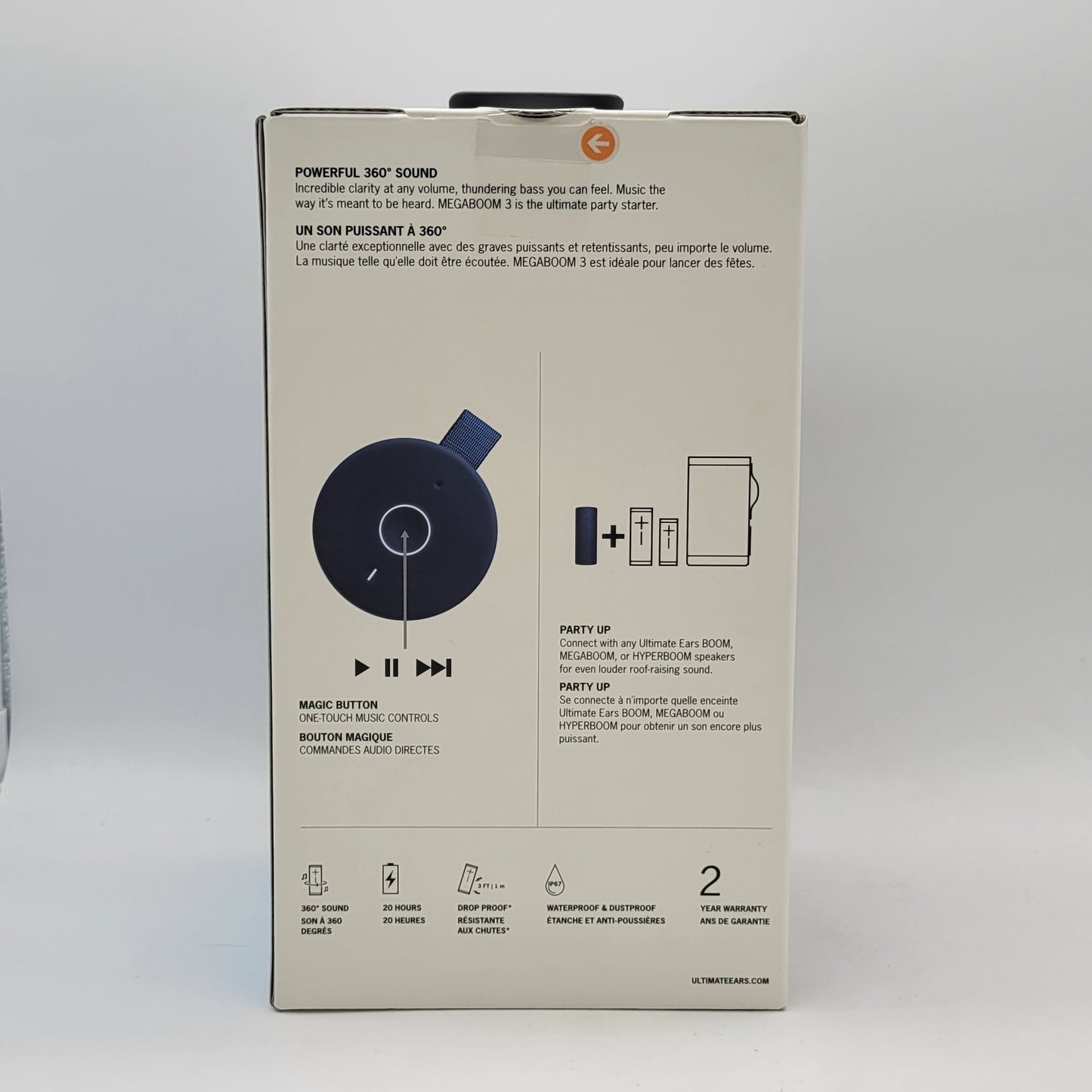 New Ultimate Ears MegaBoom 3 Bluetooth Speaker Blue S-00171