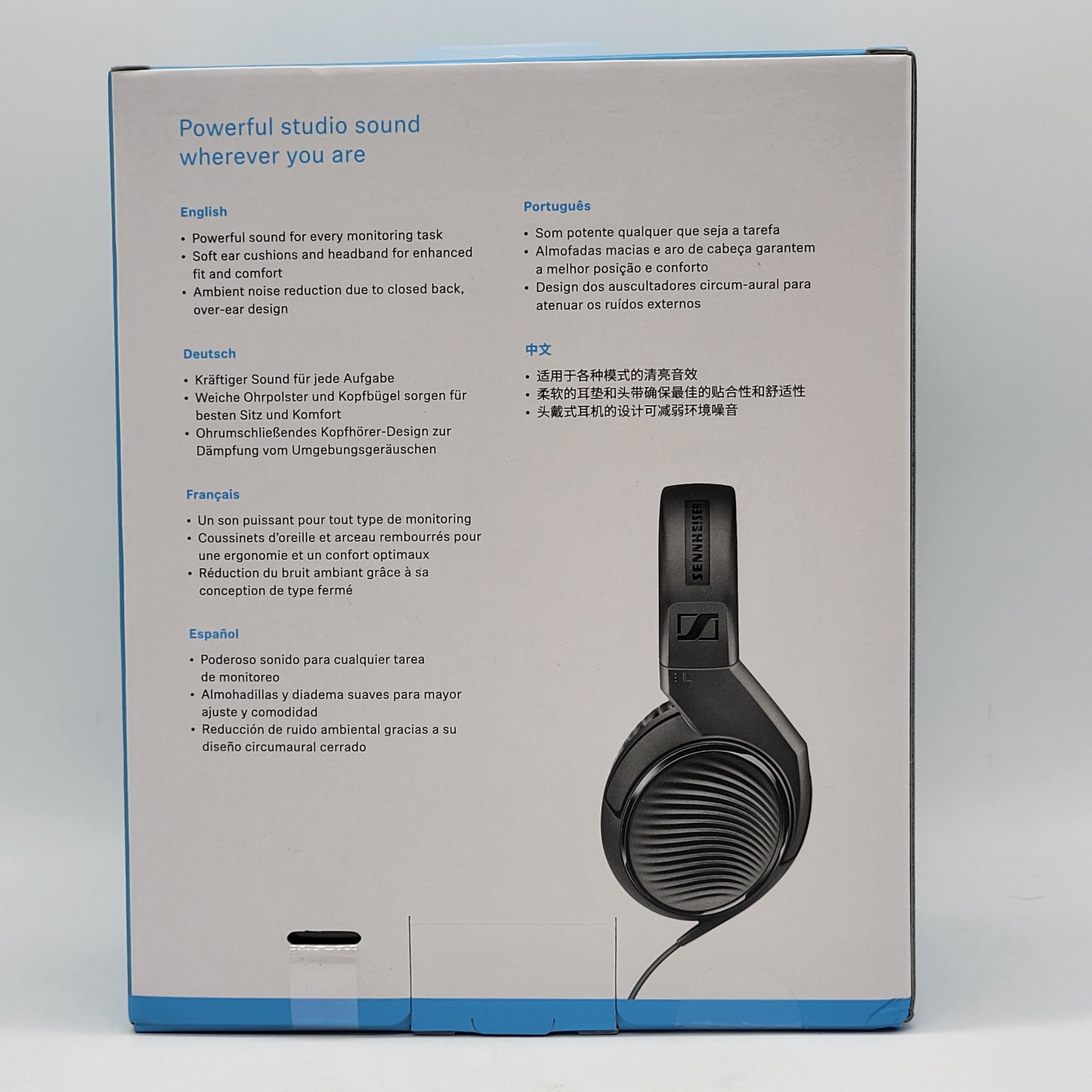 New Sennheiser HD 200 PRO Wired Over-Ear Monitoring Headphones Black