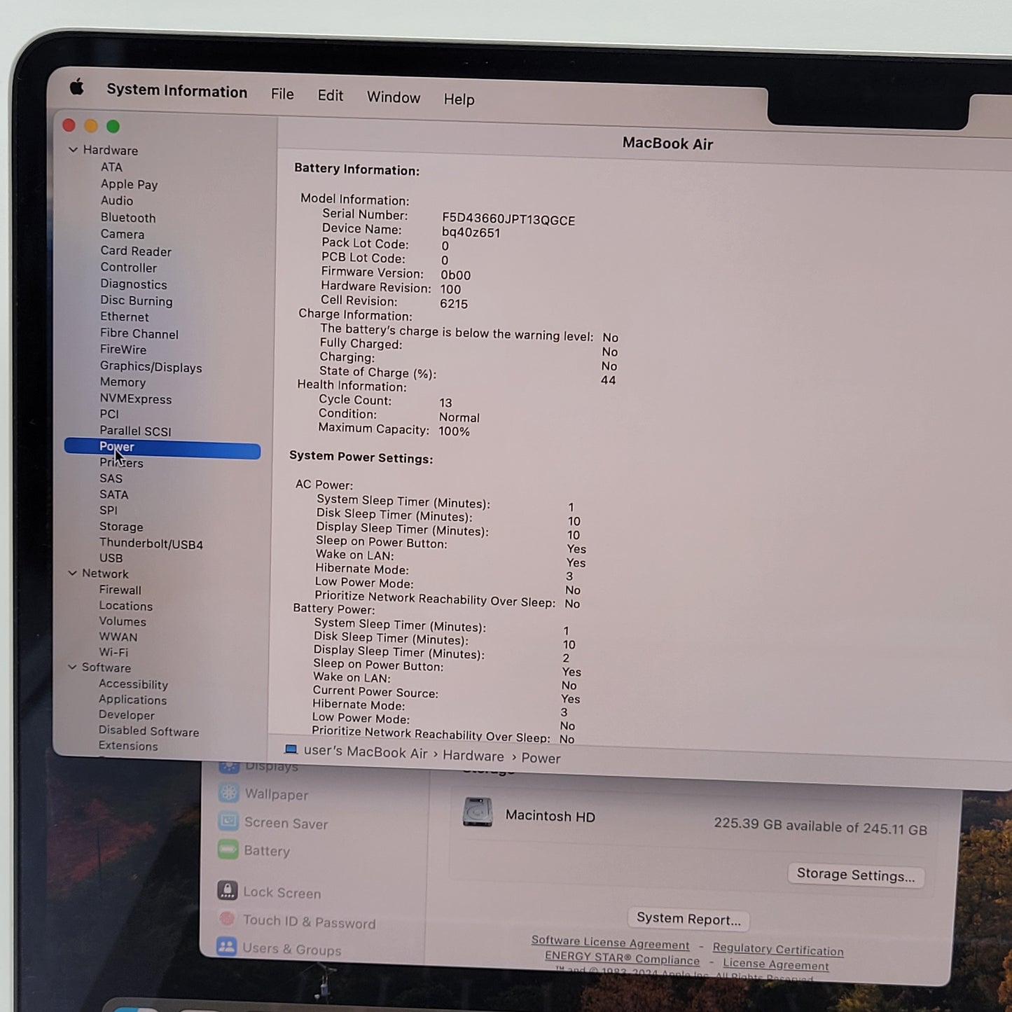 2024 Apple MacBook Air 13.6" M3 8C GPU 4.0GHz 16GB RAM 256GB SSD A3113