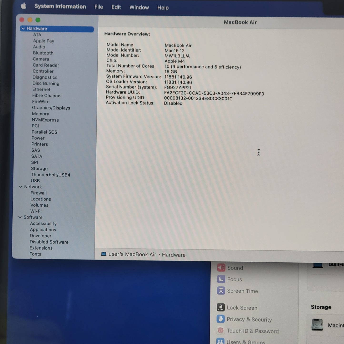 2025 Apple MacBook Air 15" M4 10C GPU 4.5GHz 16GB RAM 256GB SSD A3241