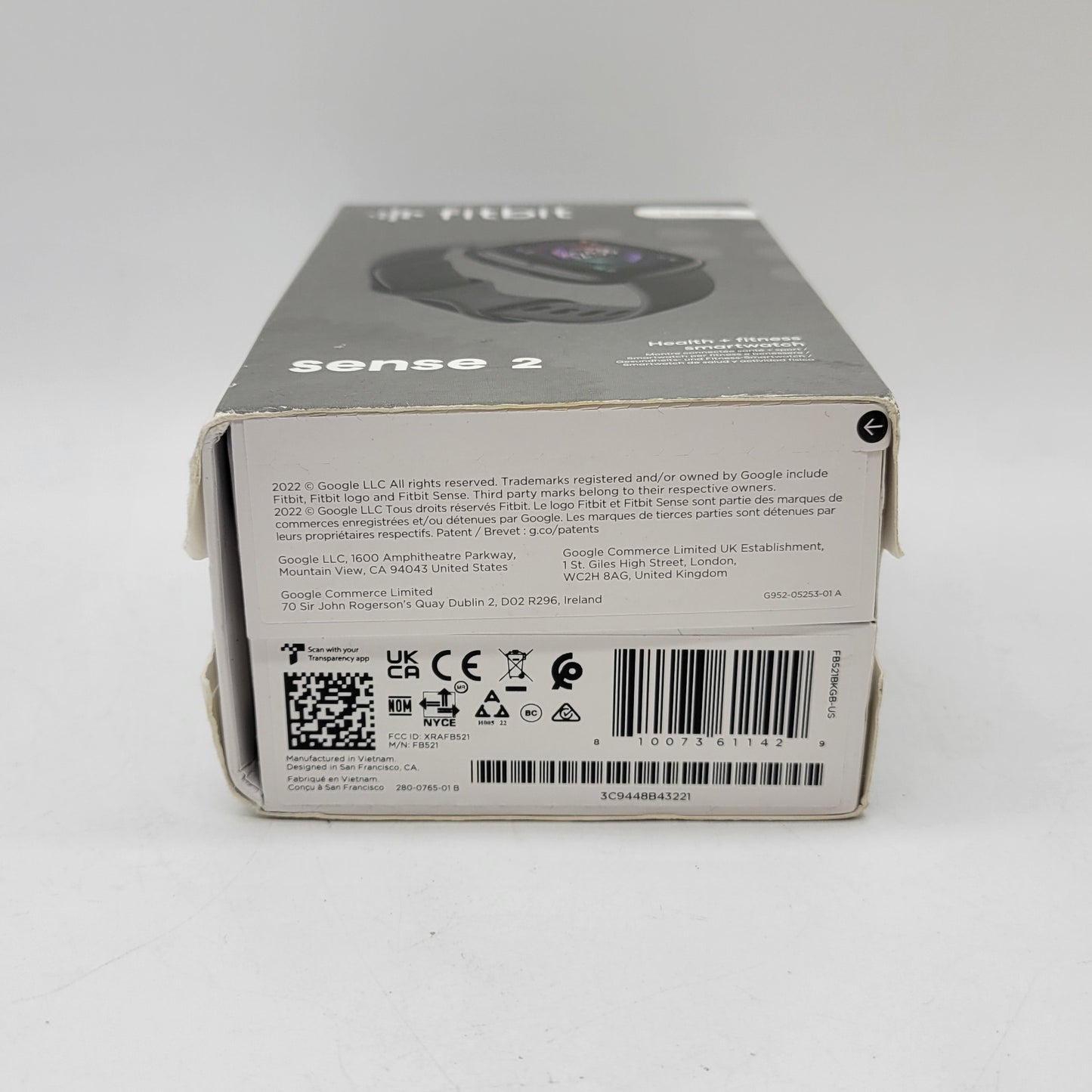 New Fitbit Sense 2 24mm Health & Fitness Smart Watch FB521BKGB