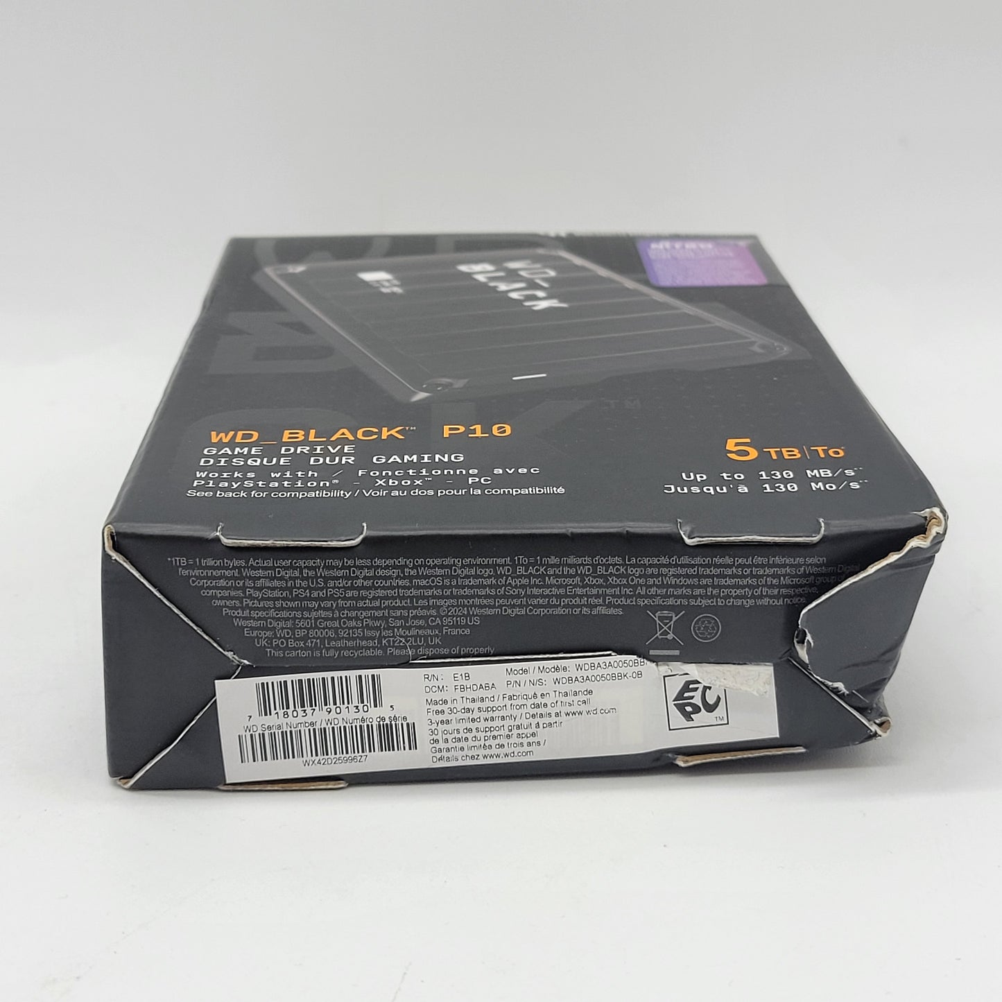 New Western Digital WD Portable BLACK P10 Game Drive 5TB HDD WDBA3A0050BBK-WEWM