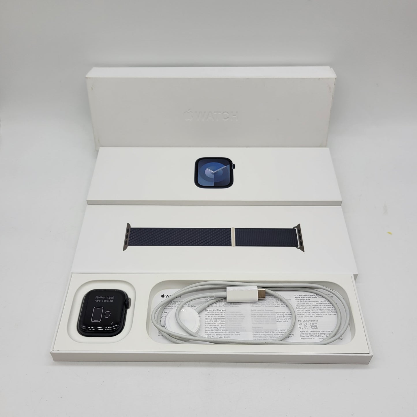 GPS Only Apple Watch Series 9 41MM Midnight Aluminum MRHU3LL/A Solo Loop