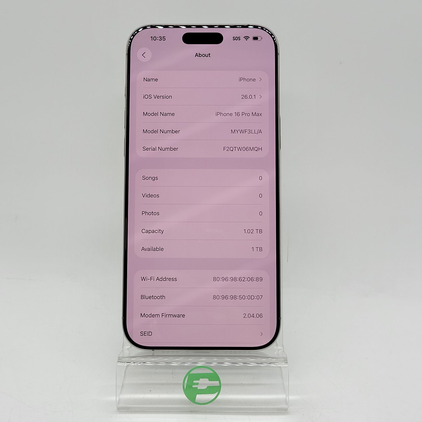 Factory Unlocked Apple iPhone 16 Pro Max 1TB Natural Titanium MYWF3LL/A