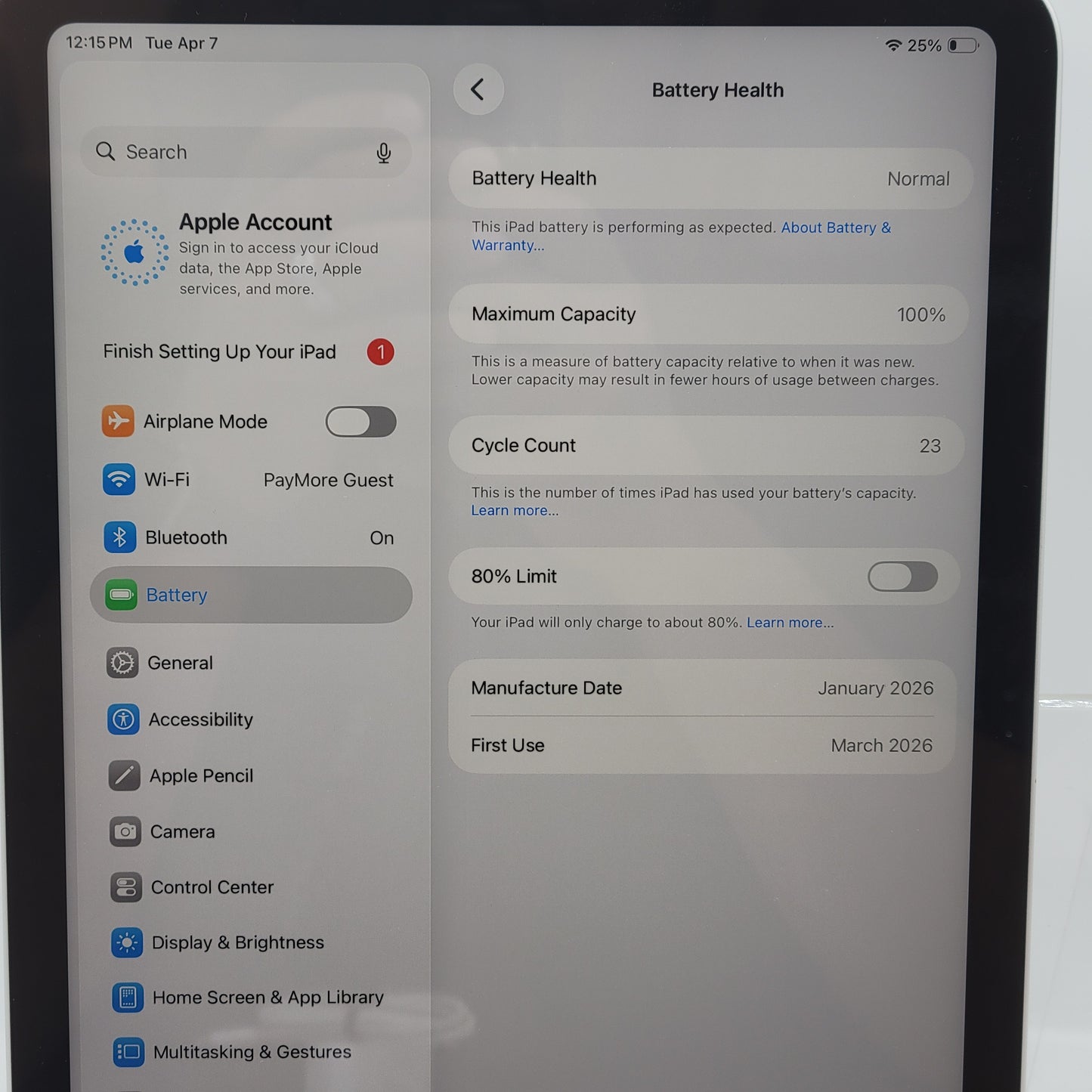 WiFi Only Apple iPad 11" (A16) 128GB Silver MD3Y4LL/A