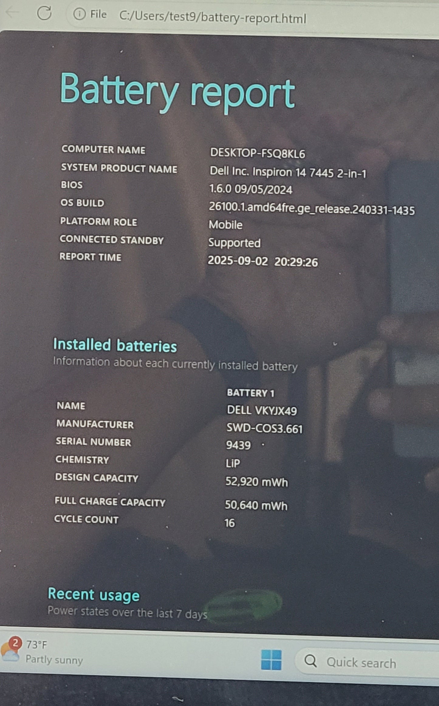 Dell Inspiron 14 7445 2 IN 1 14" Ryzen 5 8640HS 3.5GHz 8GB RAM 512GB SSD