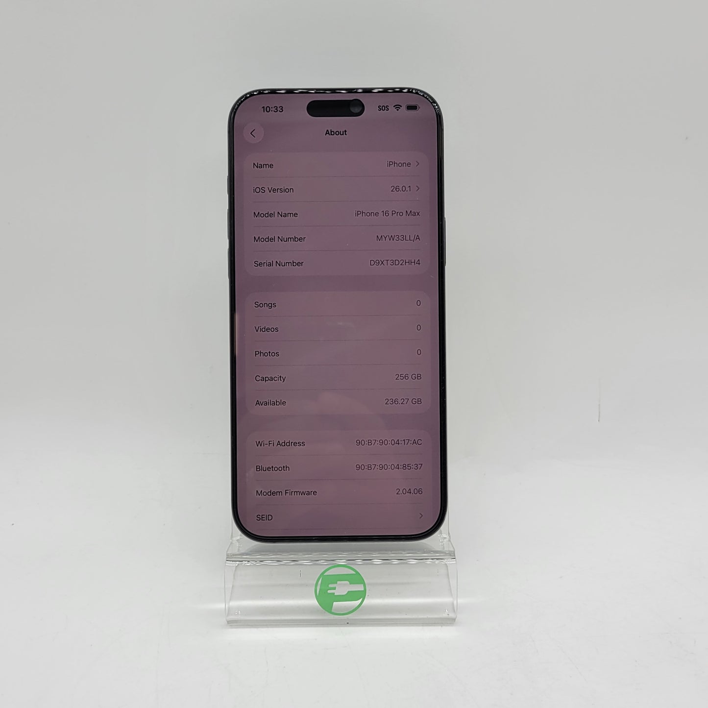 Factory Unlocked Apple iPhone 16 Pro Max 256GB Black Titanium MYW33LL/A