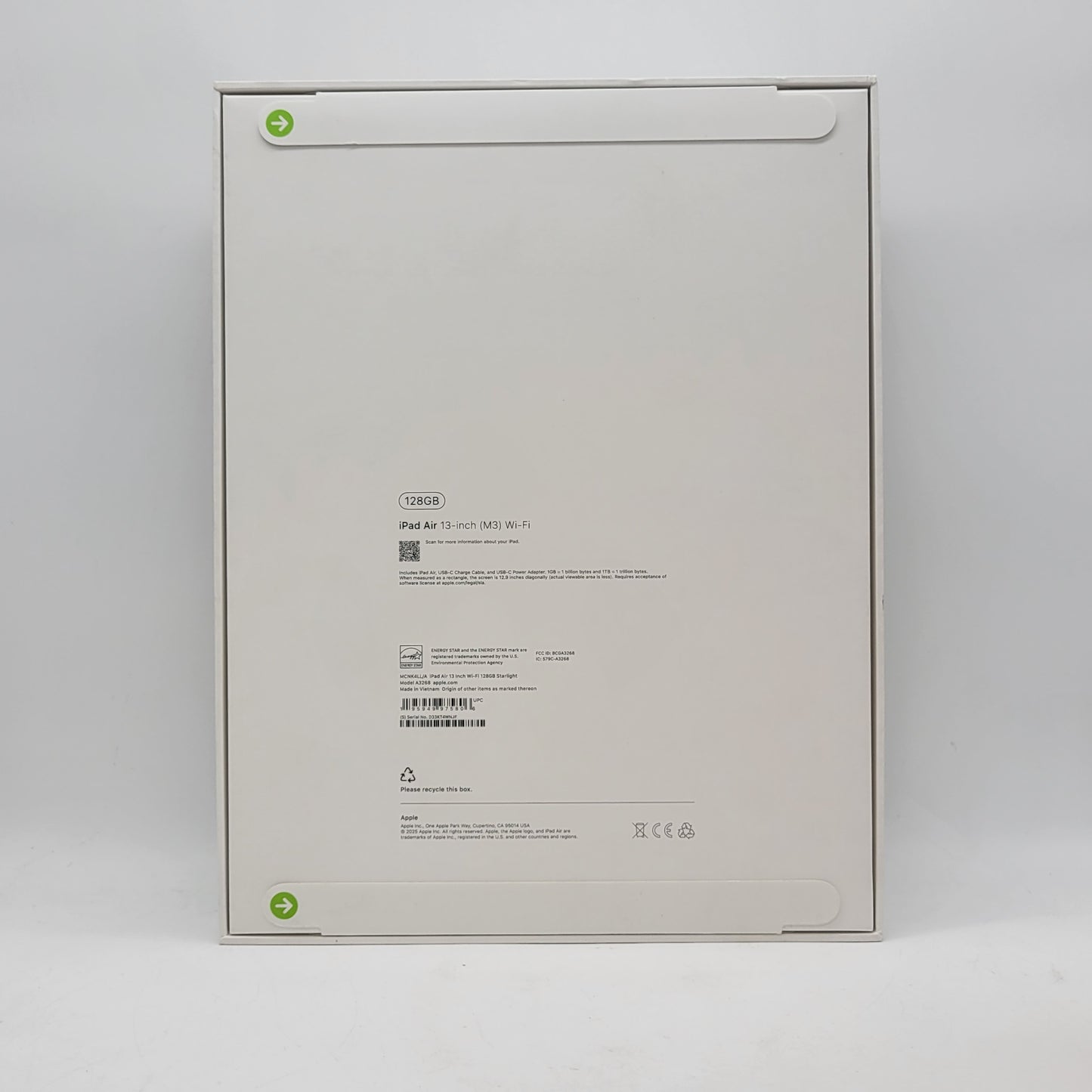 New WiFi Only Apple iPad Air 13" M3 128GB Starlight MCNK4LL/A