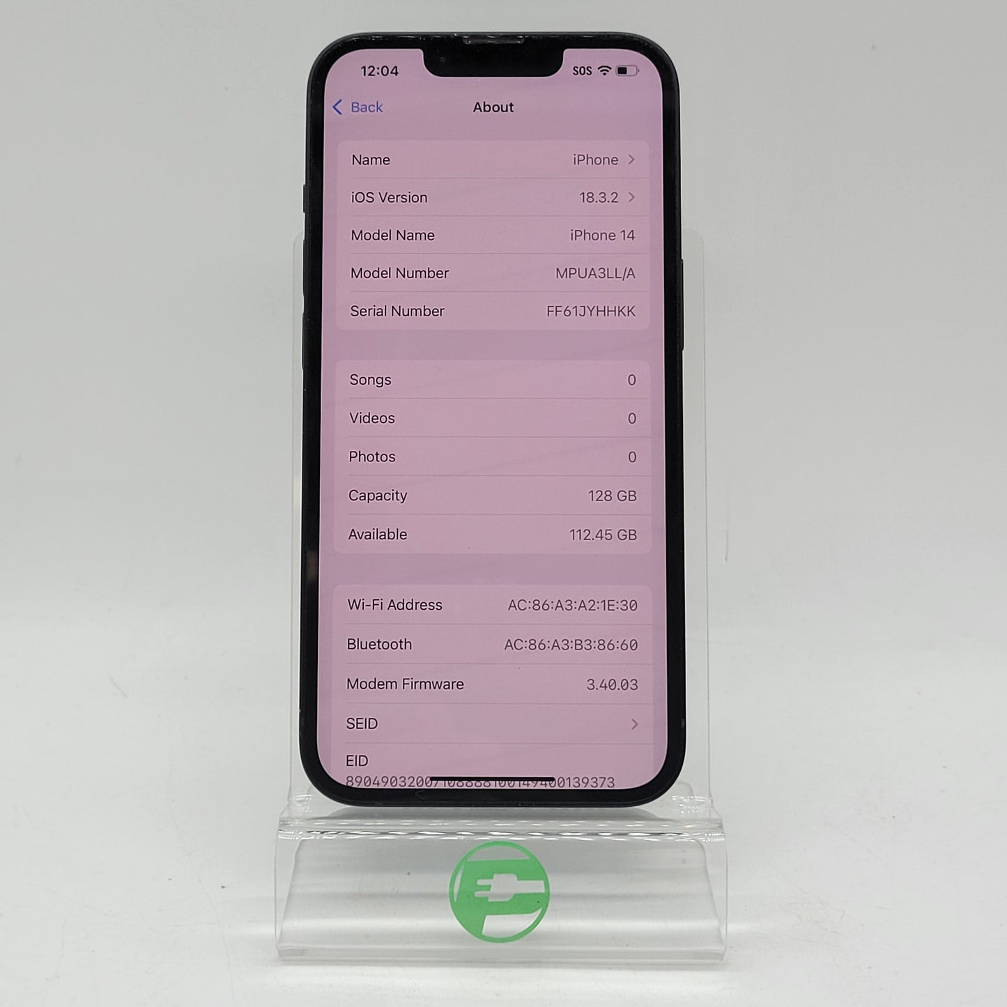 T-Mobile Apple iPhone 14 128GB Midnight MPUA3LL/A