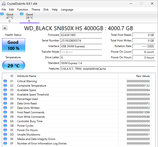 Western Digital WD 2280mm Black SN850X 4TB M.2 NVMe Gen 4.0 x 4 SSD