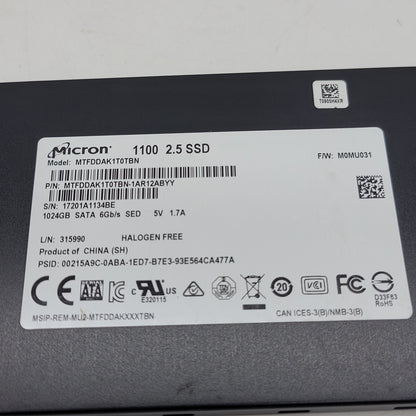 Micron  2.5" MTFDDAK1T0TBN 1TB SATA III 6Gbps SSD