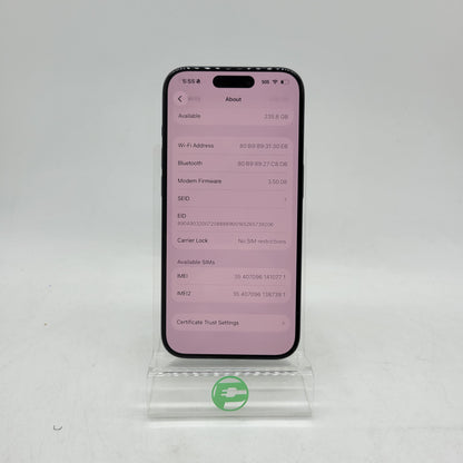 Factory Unlocked Apple iPhone 15 Pro 256GB Blue MTQV3LL/A