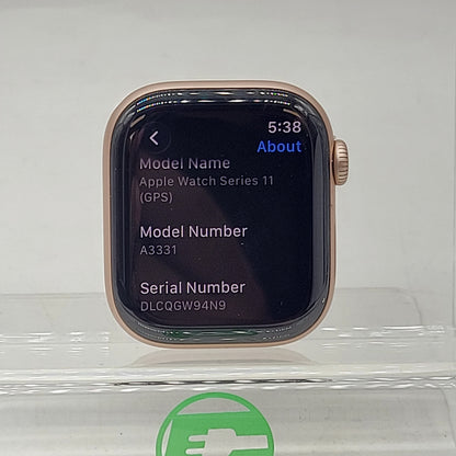 GPS Only Apple Watch Series 11 42MM Rose Gold Aluminum MEU04LW/A Face Only