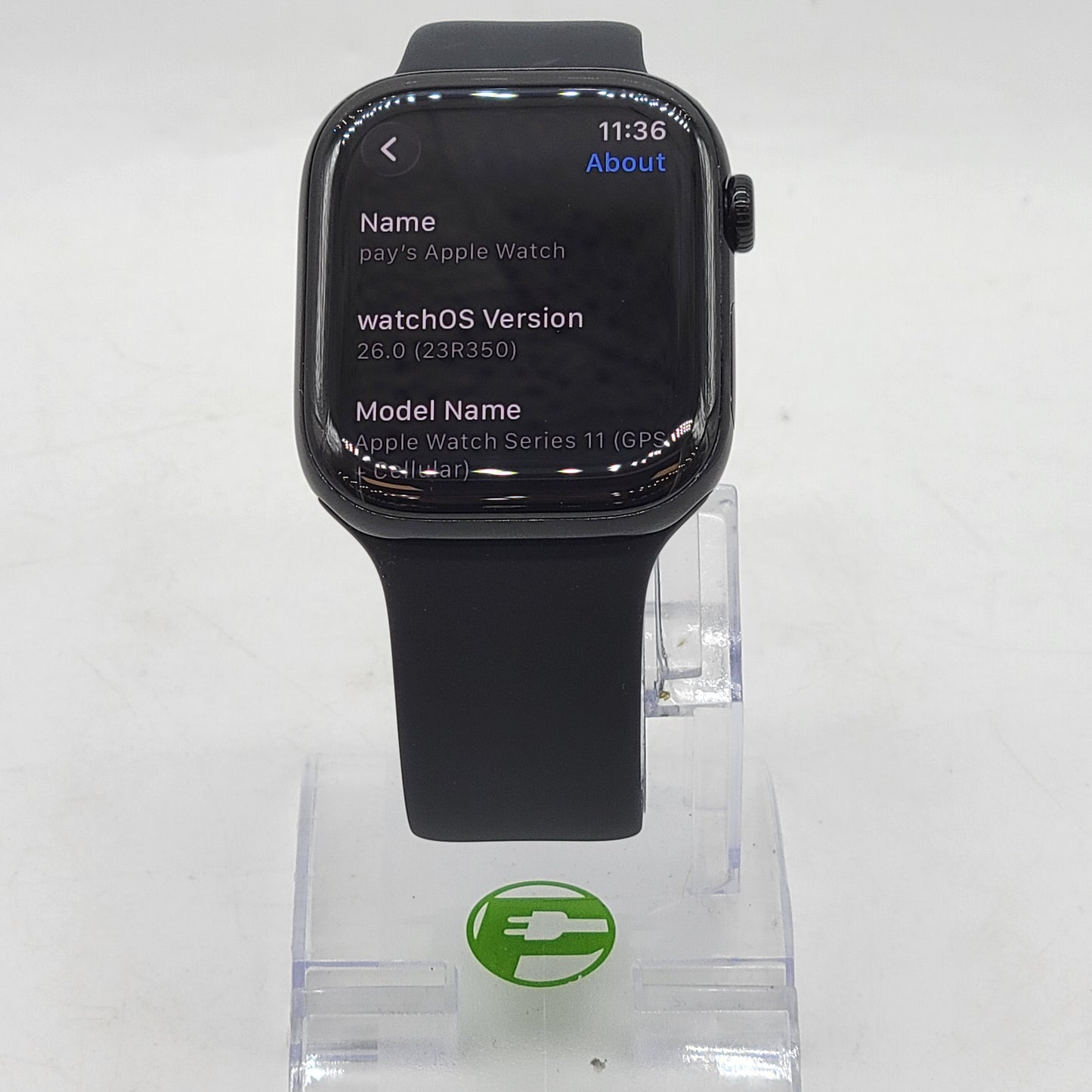 Unlocked Apple Watch Series 11 46MM Jet Black Aluminum Sport Band MFC44LW/A