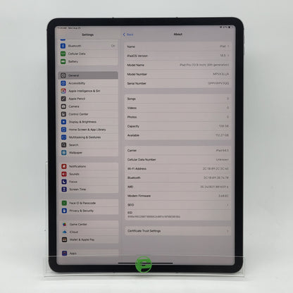 WiFi Only Apple iPad Pro 12.9" 6th Gen 128GB Space Gray MP5X3LL/A