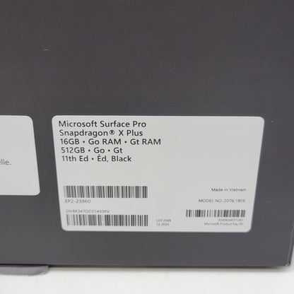 Microsoft Surface Pro 11th Edition 2076 13" Snapdragon X Plus 3.4GHz 16GB 512GB