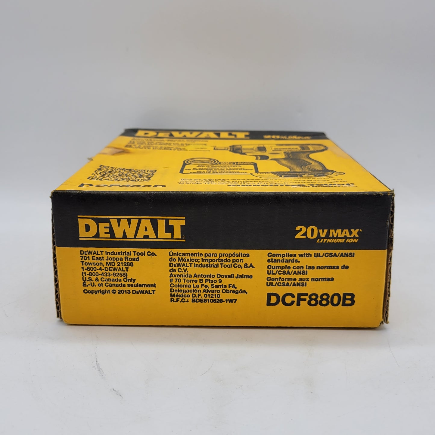 New DeWalt DCF880B 20V MAX 1/2" (13mm) Impact Wrench With Detent Pin Tool Only