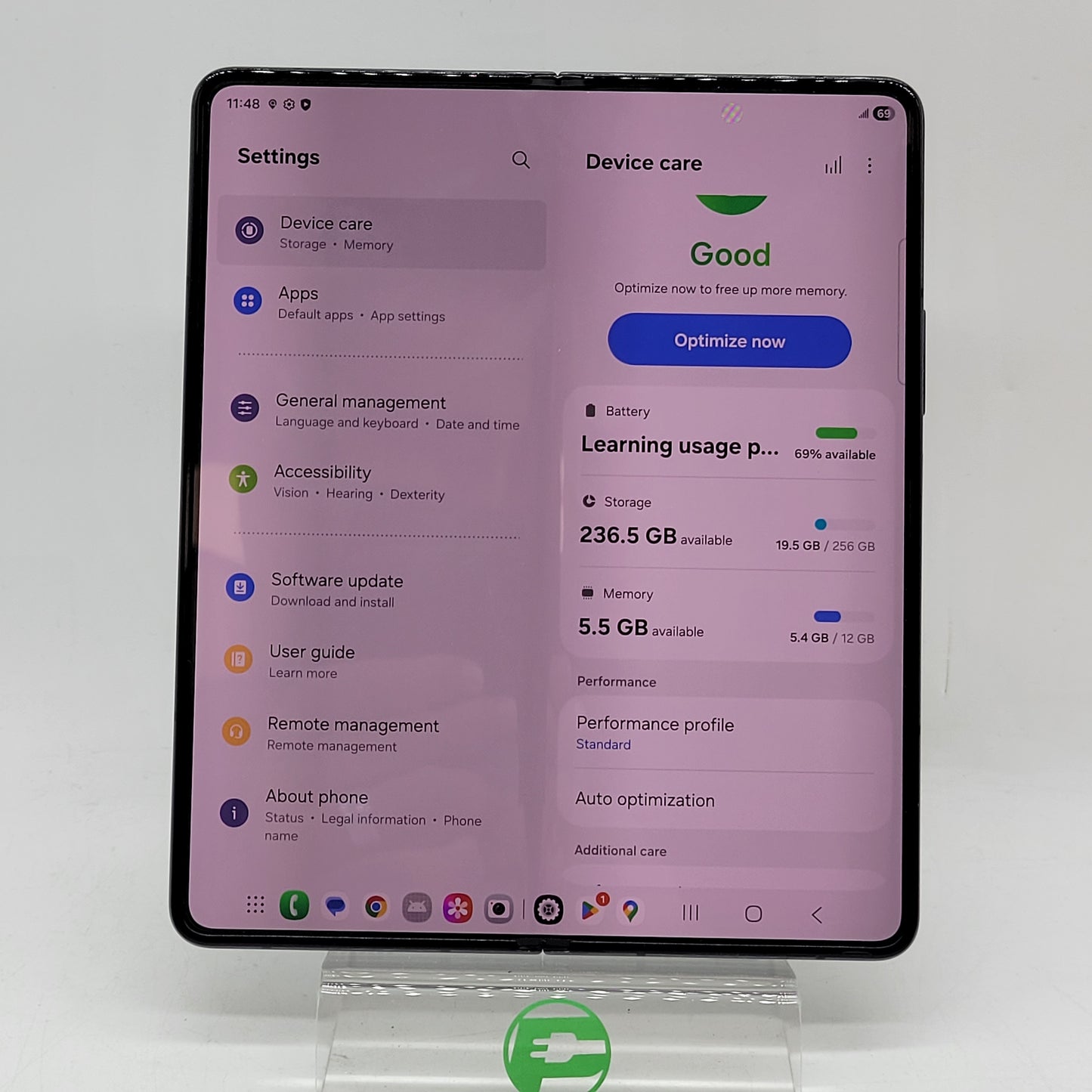 Broken Unlocked Samsung Galaxy Z Fold5 12GB RAM 256GB SM-F946U Black Read