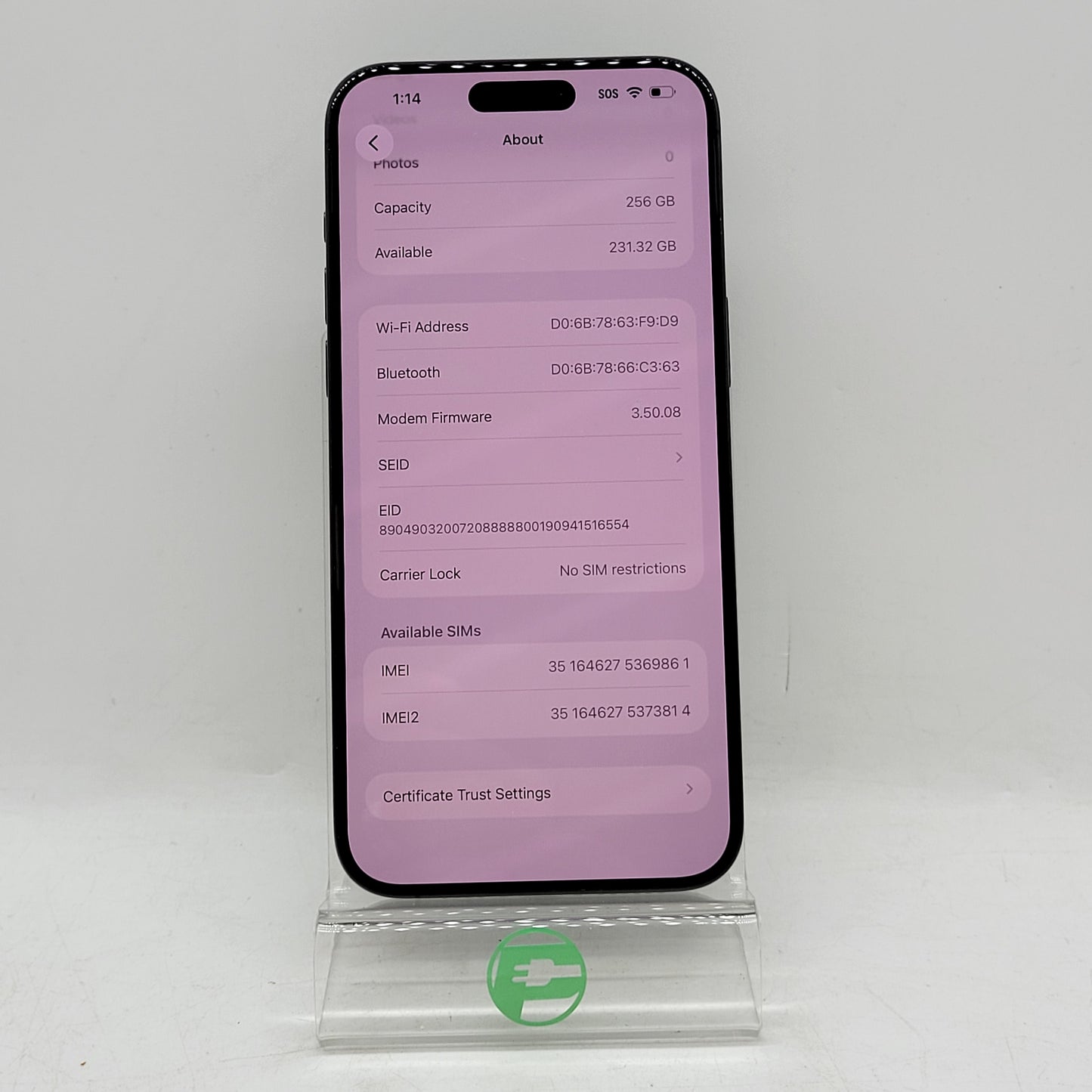 Factory Unlocked Apple iPhone 15 Pro Max 256GB Black Titanium MU663LL/A