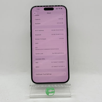 Factory Unlocked Apple iPhone 15 Pro Max 256GB Black Titanium MU663LL/A