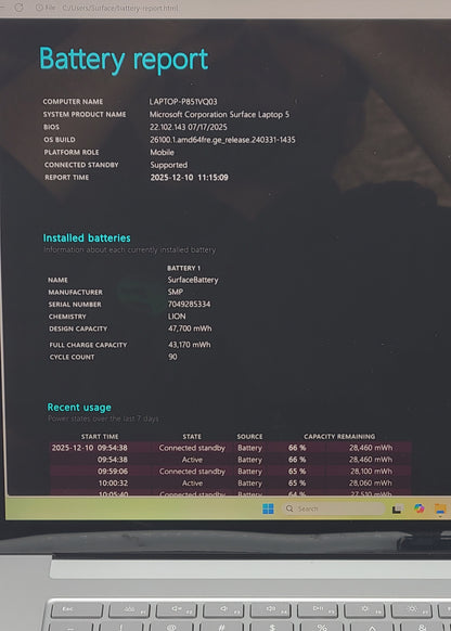 Microsoft Surface Laptop 5 1979 15" i7-1255U 2.6GHz 8GB RAM 256GB SSD