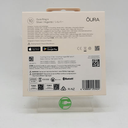 New Oura Ring 4 10 Silver Titanium Smart Ring JZ90-54217-10