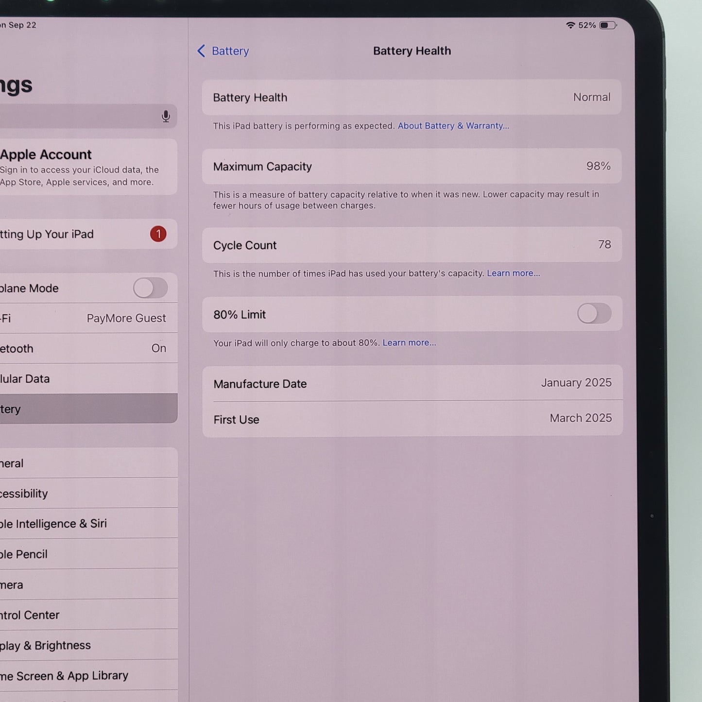 WiFi Only Apple iPad Pro 13" M4 256GB Space Gray MVXR3LL/A