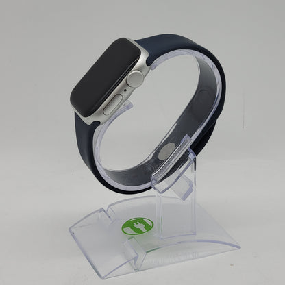 GPS Only Apple Watch SE 2nd Gen 40MM Silver Aluminum Blue Sport Band A2722