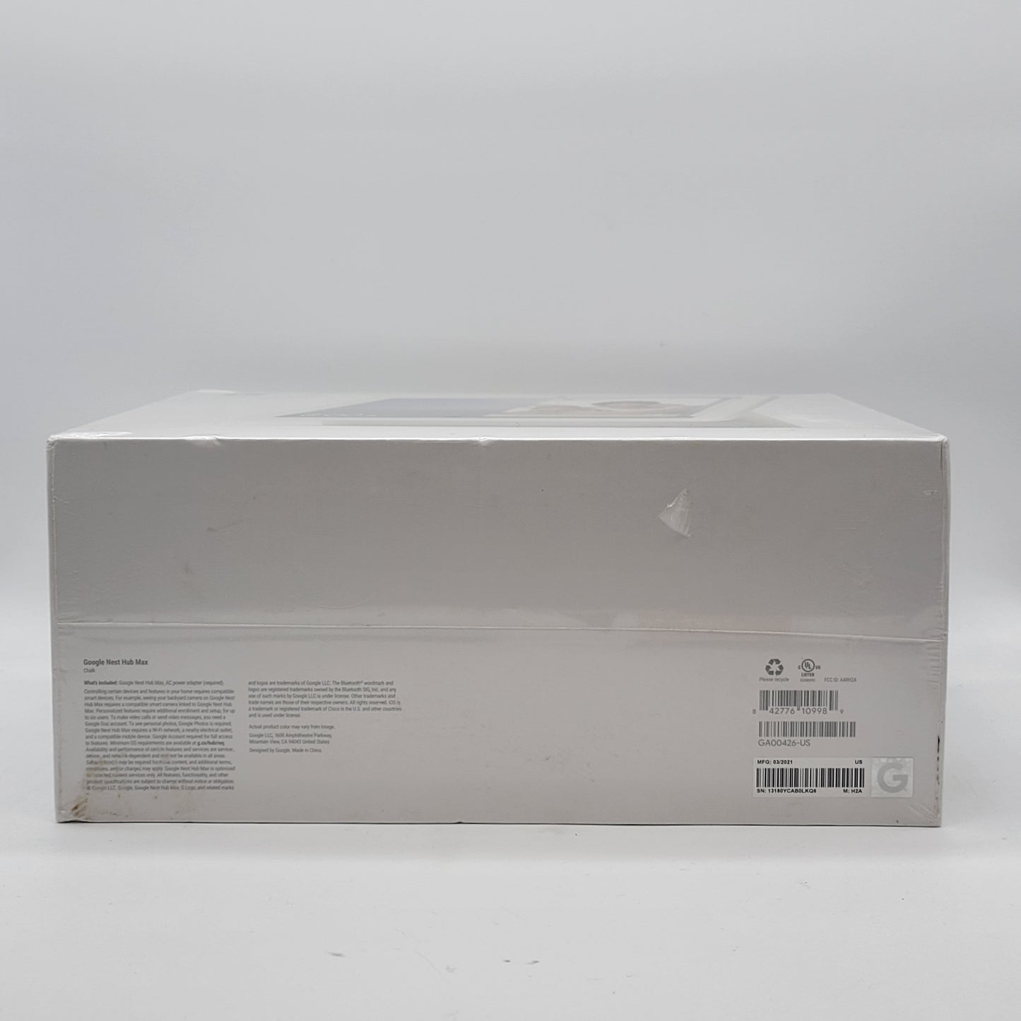 New Google Nest Hub Max Smart Speaker Display 10" Chalk GA00426-US