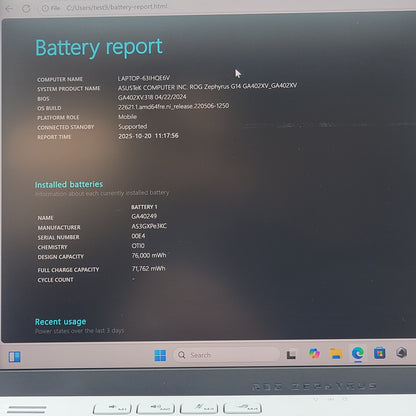 Asus ROG Zephyrus G14 GA402X 14" Ryzen 9 7940HS 4.0GHz 16GB RAM 512GB RTX 4060