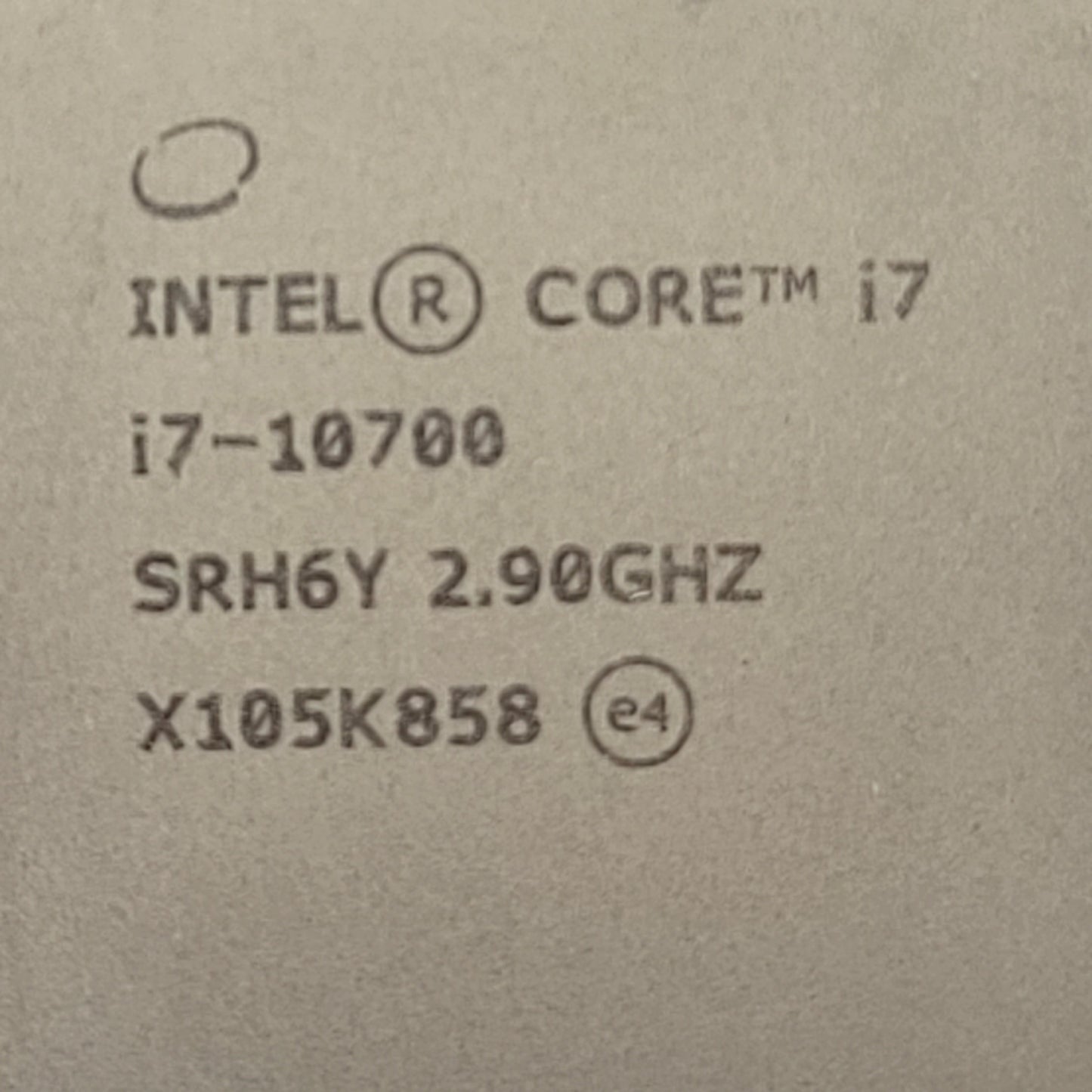 Intel Core i7-10700 2.90GHz 8 Core SRH6Y 16 Thread LGA 1200