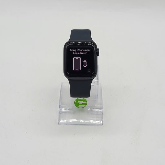 Unlocked Apple Watch SE 2nd Gen 40MM Midnight Aluminum Blue Sport Band MXFR3LL/A