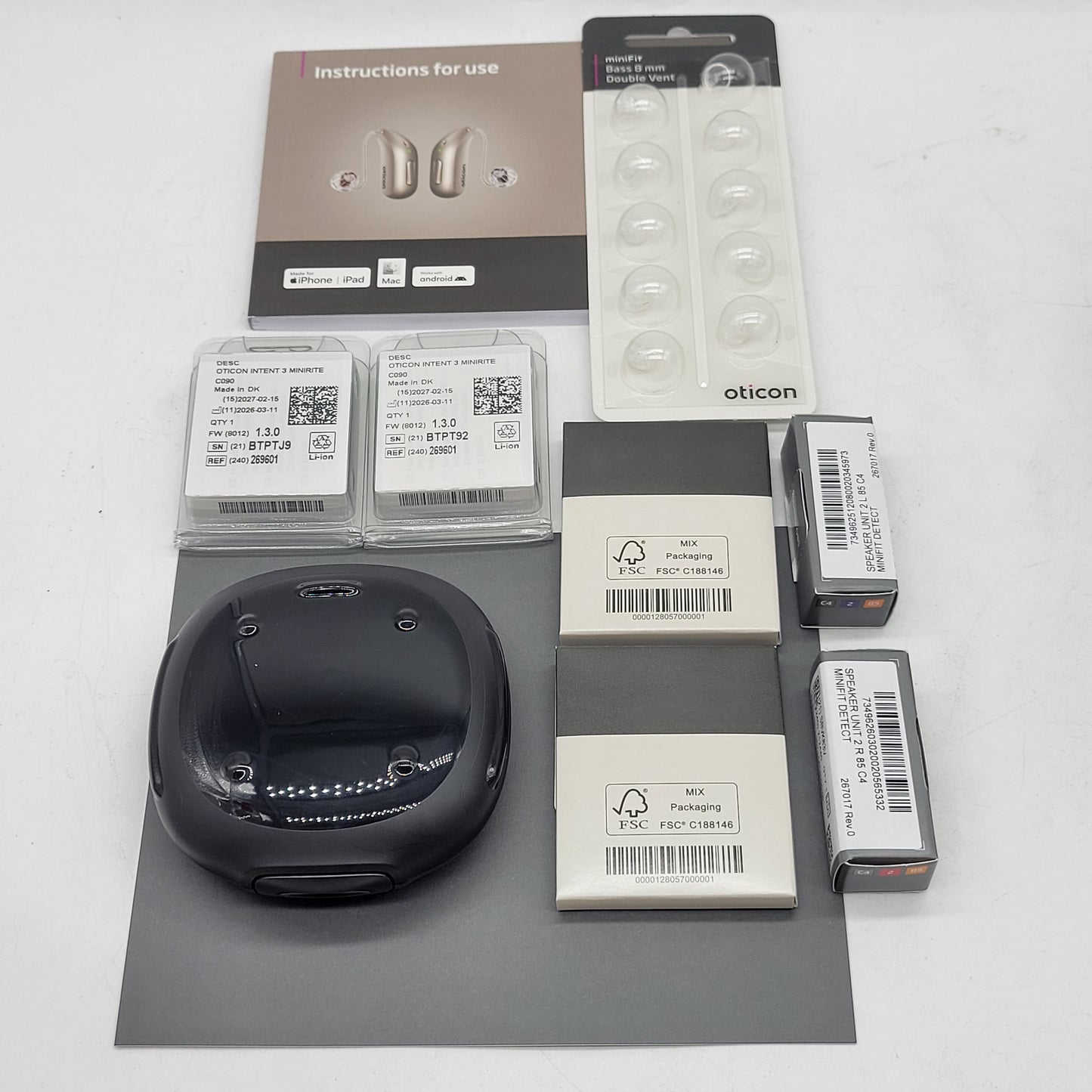 Oticon Intent 3 MiniRITE C090 Bluetooth Hearing Aids Chromebeige 269601