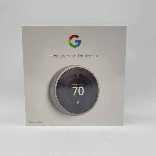 New GOOGLE Nest Learning Thermostat Stainless Steel A0013