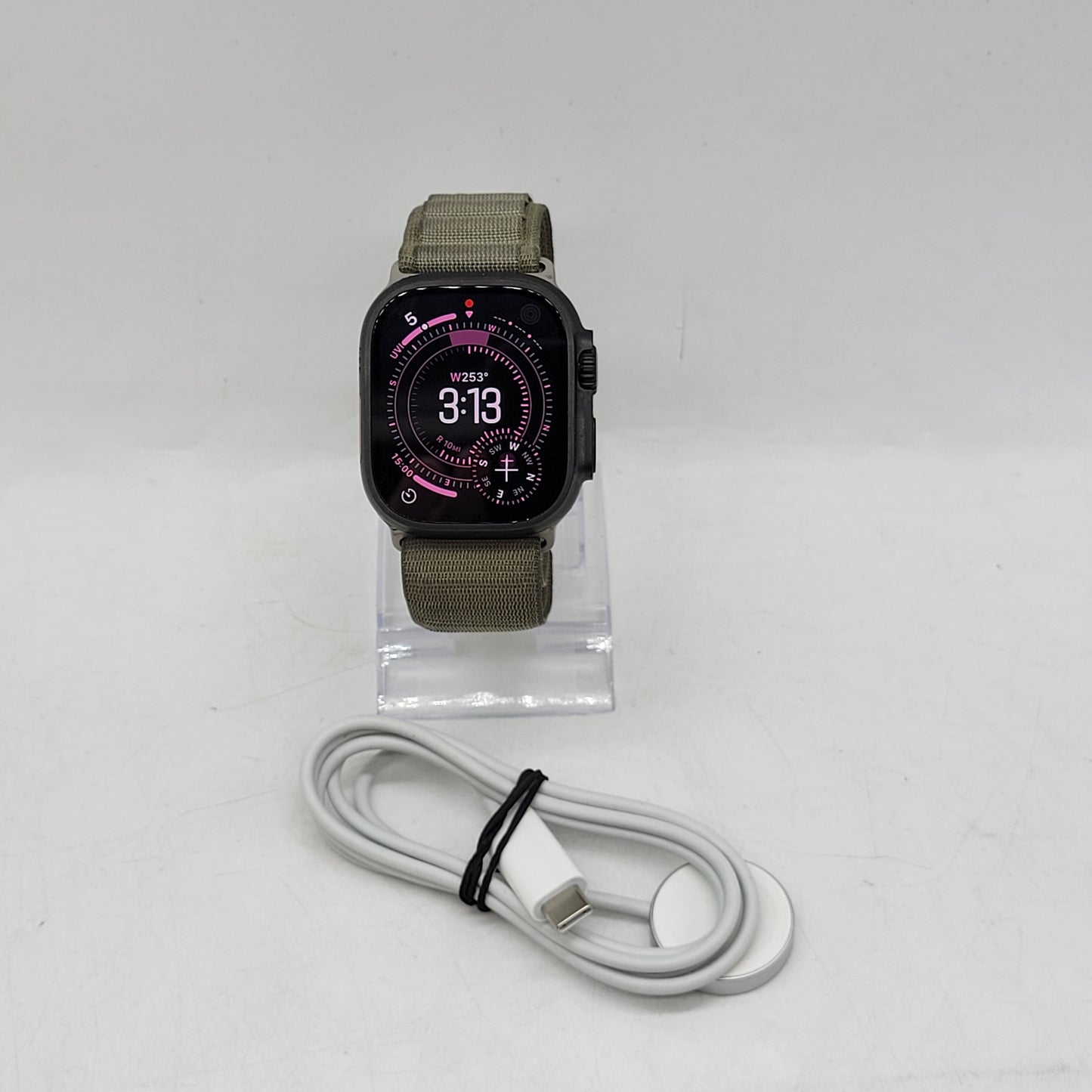 Unlocked Apple Watch Ultra 3 49MM Black Titanium Green Alpine Loop MF0J4LW/A