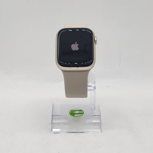 GPS Only Apple Watch Series 8 45MM Starlight Aluminum Starlight Band MNUQ3LL/A