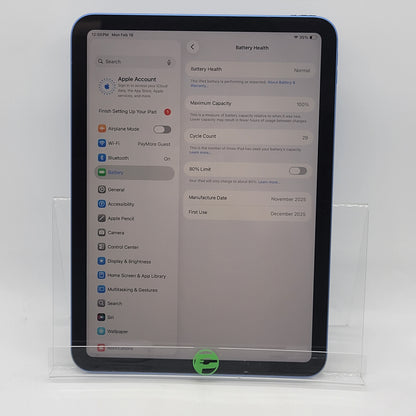 WiFi Only Apple iPad 11" (A16) 128GB Blue MD4A4LL/A