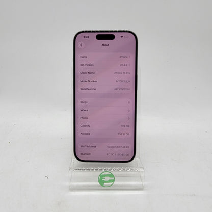 Factory Unlocked Apple iPhone 15 Pro 128GB Natural Titanium MTQP3LL/A