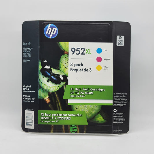 New HP 952XL 3-Pack N9K30-80005 Yellow, Cyan and Magenta Toner Cartridge