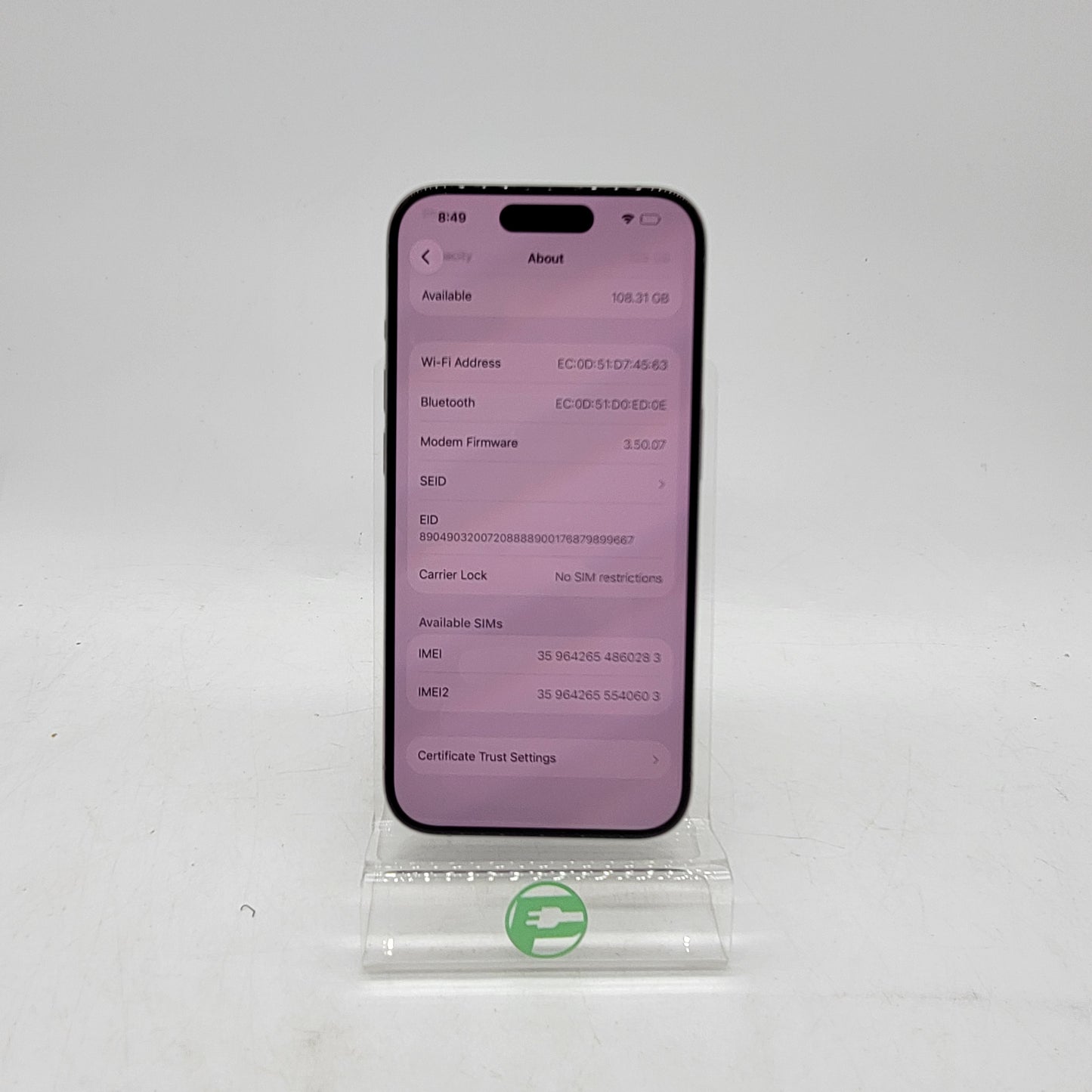 Factory Unlocked Apple iPhone 15 Pro 128GB Natural Titanium MTQP3LL/A