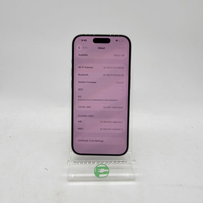 Factory Unlocked Apple iPhone 15 Pro 128GB Natural Titanium MTQP3LL/A