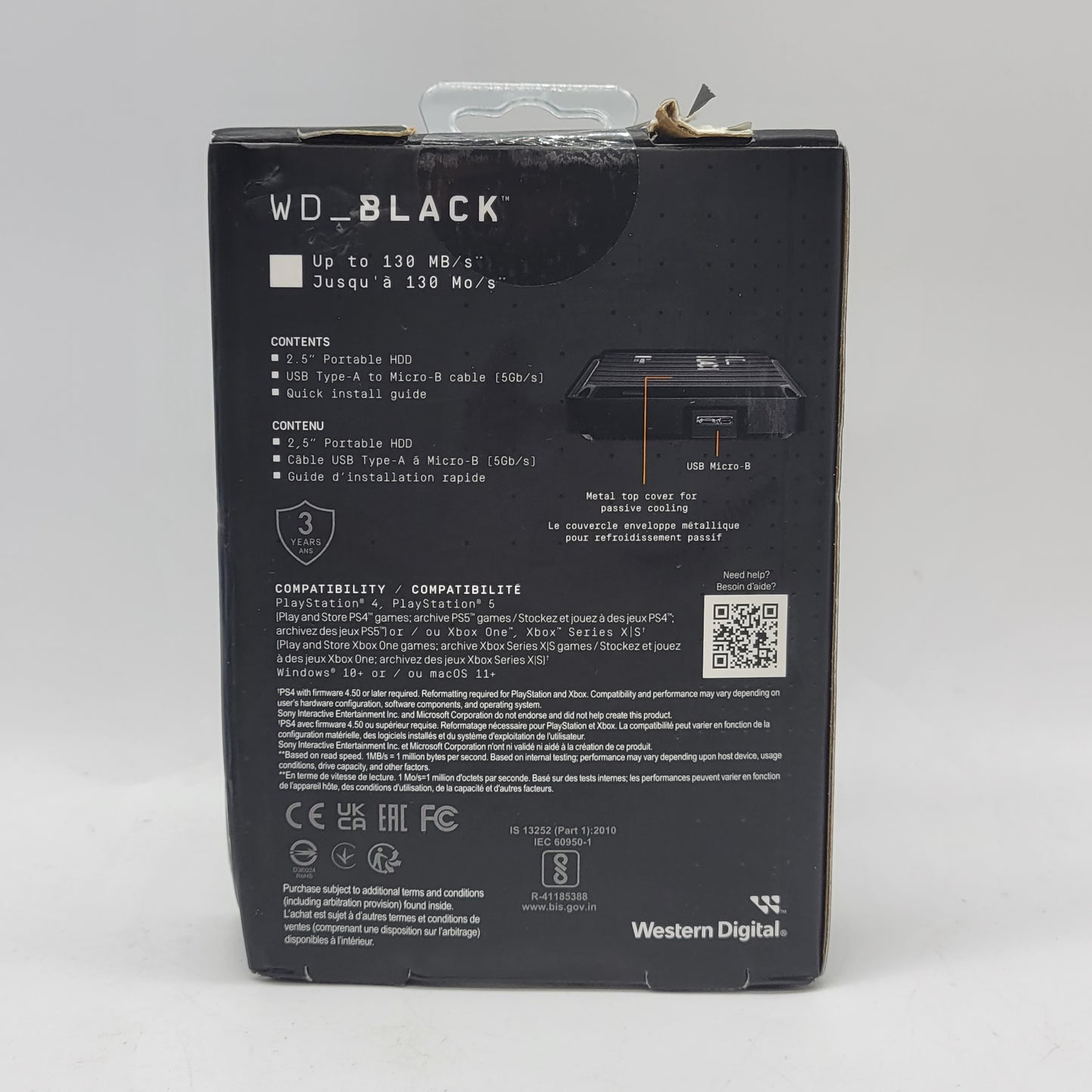 New Western Digital WD Portable BLACK P10 Game Drive 5TB HDD WDBA3A0050BBK-WEWM