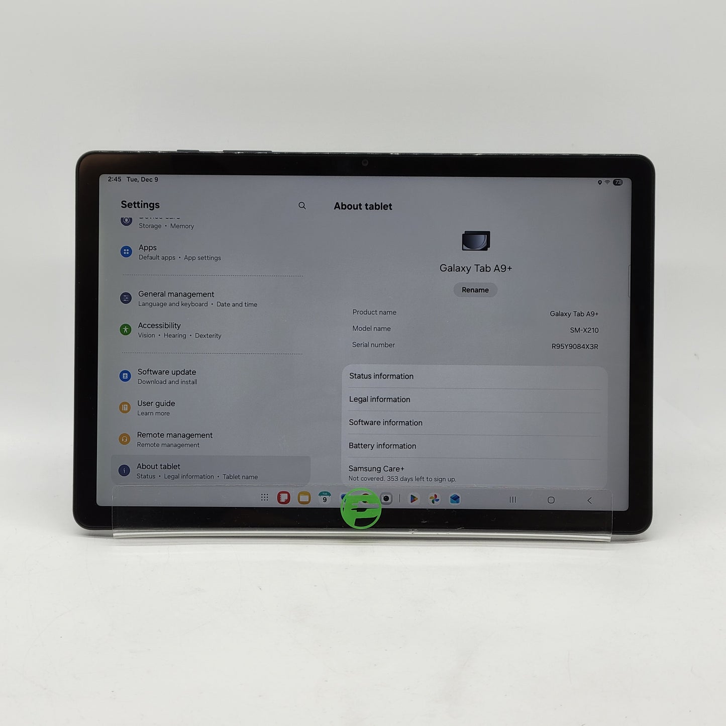 WiFi Only Samsung Galaxy Tab A9+ 11.0" 64GB Navy  SM-X210