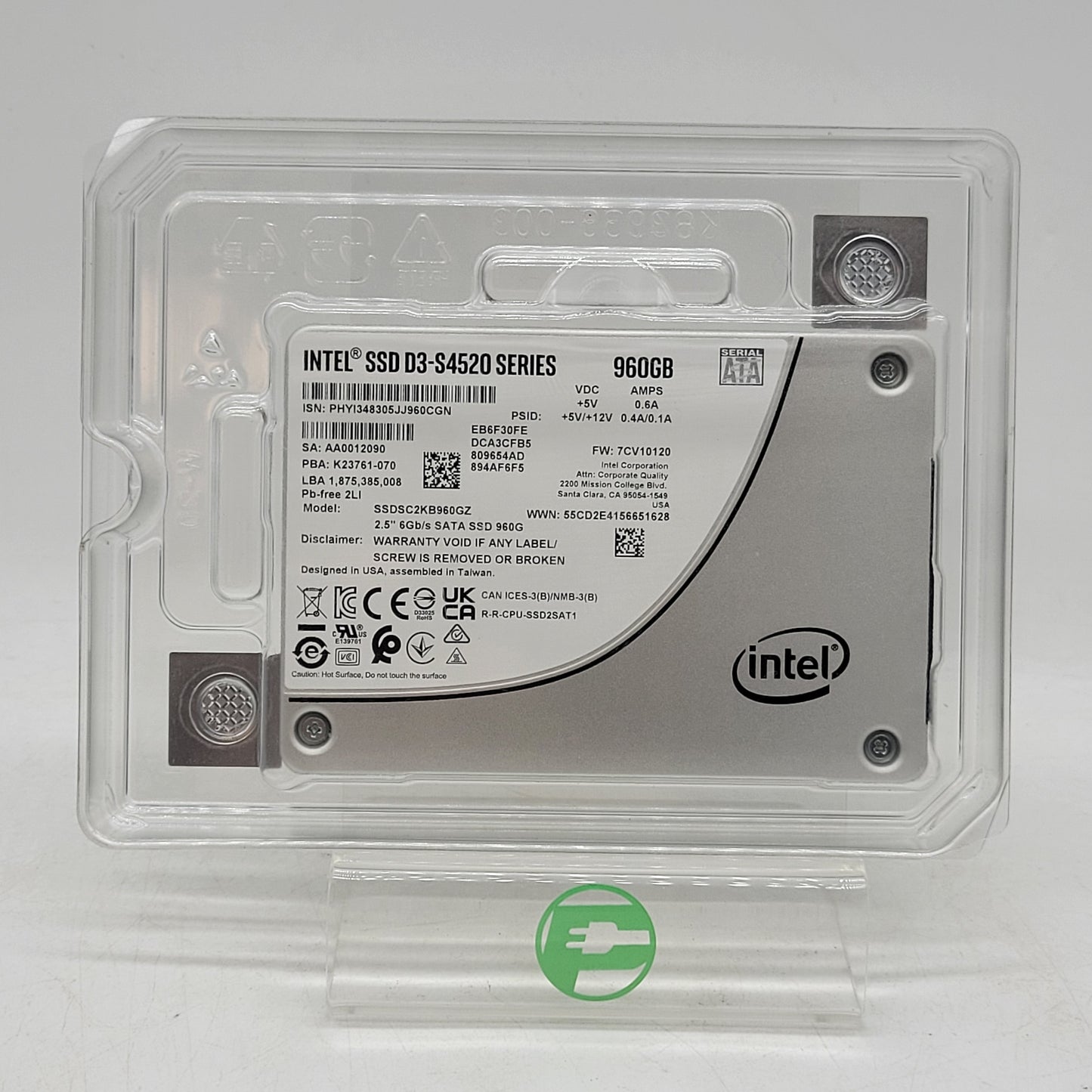 Intel 2.5" D3-S4520 Series 960GB SATA 6Gbs SSD SSDSC2KB960GZ
